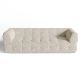 Sia Home Sof&aacute; cama 3 plazas boucl&eacute; crema 230 cm