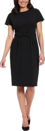 London Times Bow Waist Sheath Dress in Black at Nordstrom Rack, Size 14