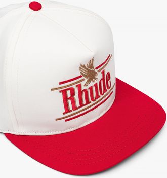 Rhude Mens Rossa Structured Hat Ivory Clothing