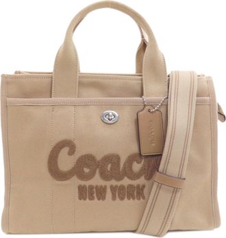 Coach Beige Canvas Tote Bag (Pre-Owned)