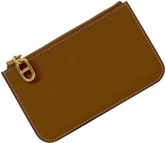 Herm&egrave;s Brown Camel Leather Coin Purse/Coin Case (Pre-Owned)