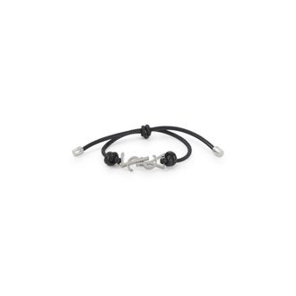 Saint Laurent Black Monogram Cord Bracelet