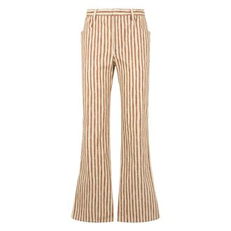 Alberta Ferretti Flared Trousers - female - Alberta Ferretti - Wide Trousers - Beige - S - Trousers
