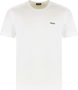 Ermenegildo Zegna Tops, Heren, Wit, 2Xl, Katoen, T-shirt met ronde hals