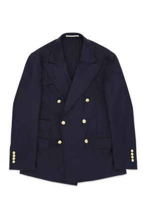 Fortela Classic Double-Breasted Merino Wool Blazer in Blue at Nordstrom, Size 40 Eu