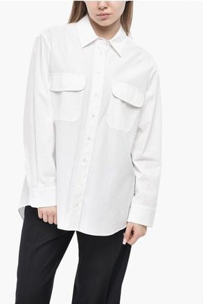 Nellie Partow Poplin Safari Blouse size 46