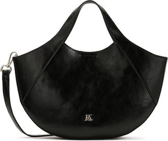 Kazar Afgeronde leren hobo tas KS Melise - Dames - Handtassen - Zwart - ONE Size - Leer - Tassen