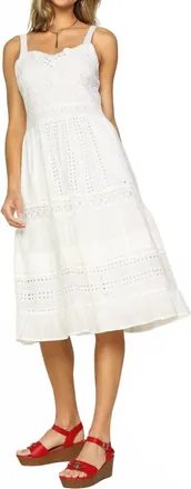 Skies Are Blue Clothing Girl Next Door Midi Dress In White