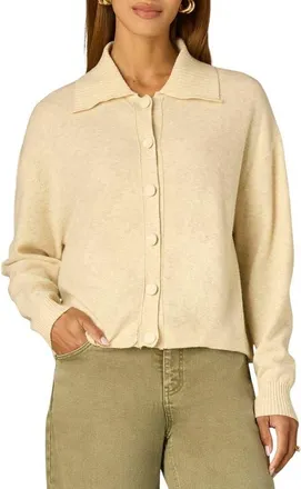 Wit & Wisdom Collared Snap Front Cardigan in Cream at Nordstrom, Size X-Large