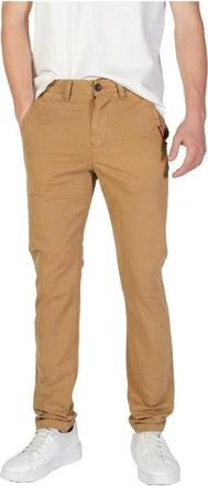 Superdry Slim Fit Katoenen Jeans - Heren - Chinos - Beige - W28 L32 - Katoen - Broeken