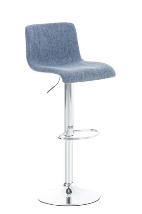 Clp Taburete De Bar Hover En Tela Azul Metal Cromado