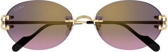 Cartier Womens Sunglasses Purple Gradient-Gold Metal Eyewear - Gradient/gold