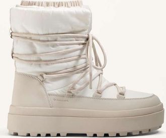 Oysho Stivali combinati color visone con lacci-Neutro