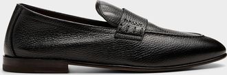 Bally Mens Sleek grained leather loafer Men
