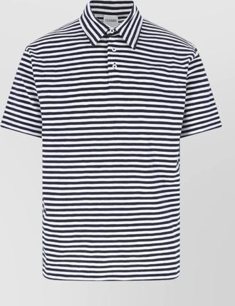 Closed polo shirt short sleeves striped pattern