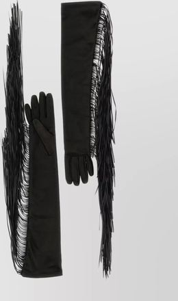 Sportmax long fringe detail gloves collection