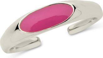 Sterling Forever Sterling Silver Enamel Open Signet Ring