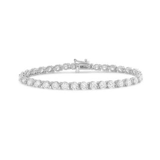 Diana M. Jewels 14kt white gold 1cts round lab grown diamond 3-prong tennis bracelet