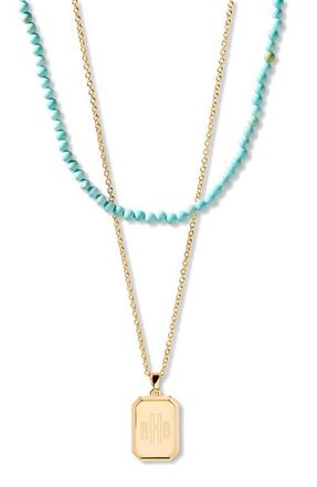 Brook & York Willow Turquoise Layering Set of 2 Necklaces in Gold at Nordstrom