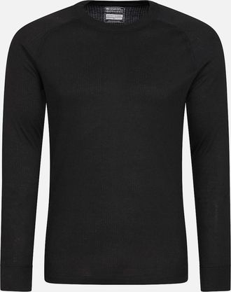 Mountain Warehouse Mens Mountain Warehouse Mens Talus Round Neck Long-Sleeved Thermal Top - Black - Size: 48