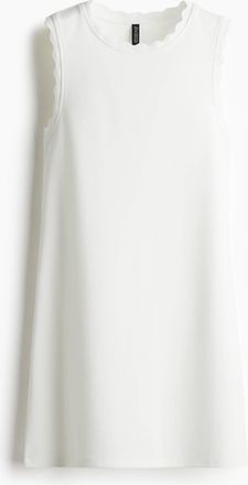 H&M Jerseykleid mit Wellenkanten - White