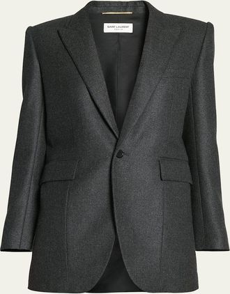 ジャケット Saint Laurent FW24 Black creme blazer (805576Y7I21 1000) Saint Laurent Womens Creme Blazer in Black | Size 40