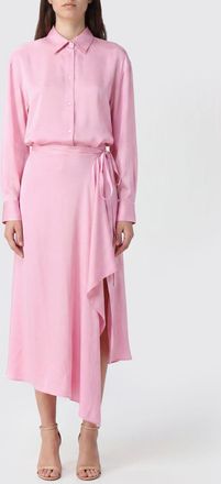 Msgm Abito chemisier midi asimmetrico in misto viscosa