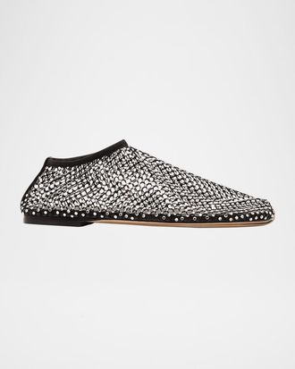 CHRISTOPHER ESBER Minette Crystal Net Ballerina Flats