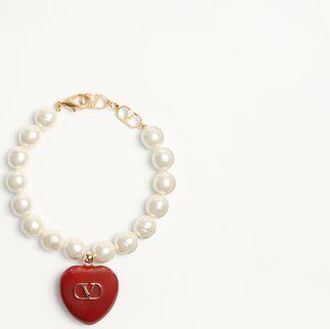 Valentino Garavani Coeur Royal Bracelet In Metal, Enamel And Beads Wo