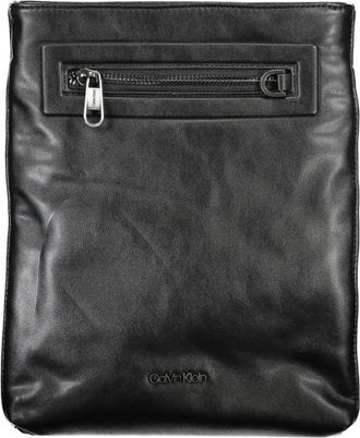 Calvin Klein Stijlvolle zwarte schoudertas met contrastdetails - Heren - Schoudertassen - Zwart - ONE Size - Polyester - Tassen