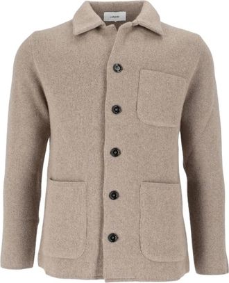 Lardini Acljm 91 Cn 65007A 420 Gebreide Cardigan - Heren - Vesten - Beige - L - Kasjmier - Truien & Vesten