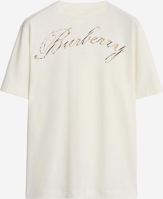 Burberry Mens Cotton T-Shirt With Logo White T-Shirts And Polos