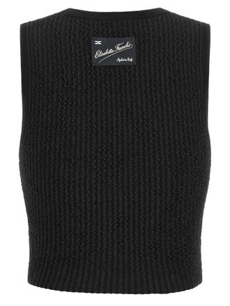 Elisabetta Franchi Ribbed Knit Tank Top - Black
