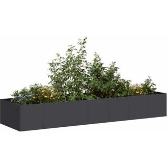 vidaXL Jardinera De Acero Laminado En Fr&iacute;o Negro 280x80x40 Cm Vidaxl