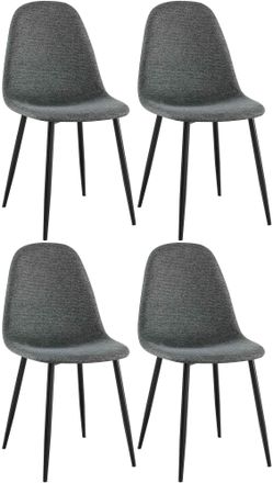 Clp Clp - Conjunto De 4 Sillas De Comedor Napier Gris Tela