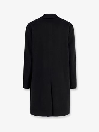 Hev&ograve; Mens Coat Cassano Black Virgin Wool