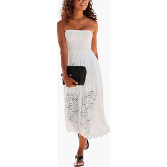 Lascana Womens Convertible Lace Dress in White at Nordstrom, Size 6
