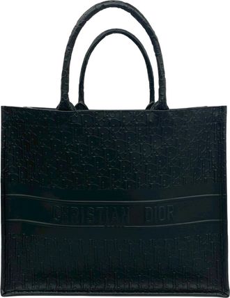 Dior Black Leather Handbag Tote Bag (Pre-Owned)