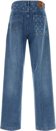 Marine Serre Mens Denim Jeans Blue Cotton