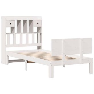 Berkfield Home Decorative Bookcase Bed without Mattress White 90x200cm Solid Woo | Size: 90x200 cm