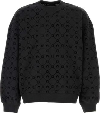 Marine Serre Black Cotton Sweatshirt