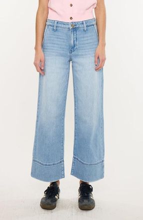 Kancan Darla High Rise Cropped Wide Leg Jeans in Medium Wash at Nordstrom, Size 26