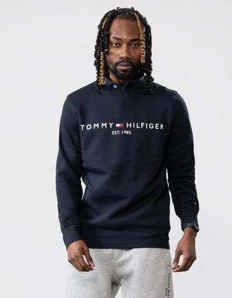 Tommy Hilfiger Mens Tommy Hilfiger Tommy Logo Mens Sweatshirt - Desert Sky - Blue/Black - Size: 42