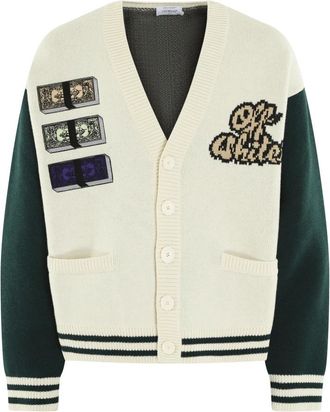 Off-white Crystal Cash Varsity Cardigan - Heren - Vesten - Wit - M - Truien & Vesten