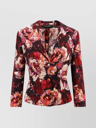 Dolce & Gabbana floral-print single-breasted fitted blazer