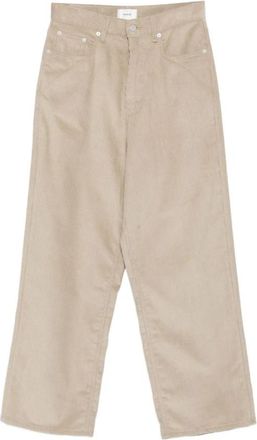 Haikure Beige Corduroy Five-Pocket Jeans - Heren - Wijde Broeken - Beige - W34 - Broeken