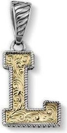 Samuel B. Two-Tone Initial Pendant in Silver/gold L at Nordstrom Rack
