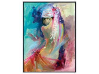 Schubiger M&ouml;bel Bild Modern Colorierter Akt mit Tuch