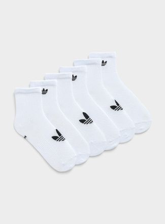 adidas Womens Contrast-logo athletic ankle socks Set of 6