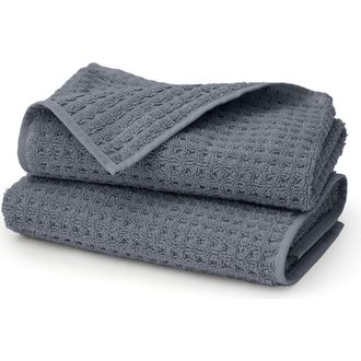 Boll & Branch Set of 2 Waffle Organic Cotton Hand Towels in Mineral at Nordstrom